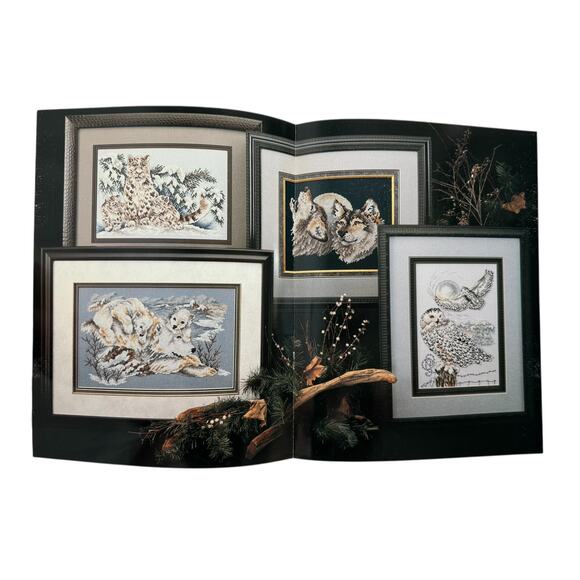 Vintage On The Wild Side Cross Stitch Pattern Book STONEY CREEK Wolf Birds 1993 - Picture 4 of 4